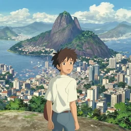 rio de janeiro in an anime film, directed by makoto shinkai, cinematic, key visual, highly detailed, sharp focus