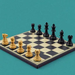 surreal chess, 80s style synthwave, matte colors