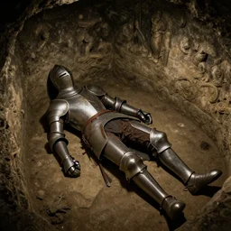 a knight dead in a catacomb cell