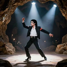 michael jackson dancing with walter white in cave with many projectors - n 9
