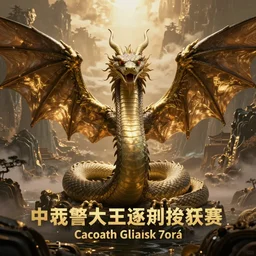 dragon snake with wings, full protrait, chinese style,