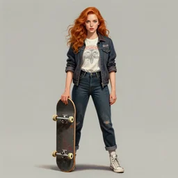 Christina Hendricks as a ruggedly handsome skateboard girl, tasteful, intricate, elegant, highly detailed, centered, digital painting, artstation, concept art, smooth, sharp focus, illustration, artgerm, donato giancola, Joseph Christian Leyendecker, WLOP