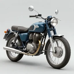 a detailed 3D render of an old motorcycle