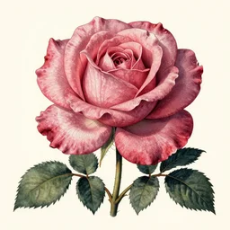 fantasy rose with flower vintage botanical illustration style, made by ernst haeckel