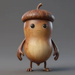 a humanoid figure acorn monster, highly detailed, digital art, sharp focus, trending on art station, anime art style