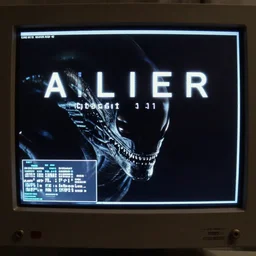 computer display from the movie alien 1 9 7 9, close - up of computer screen only, analog graphics