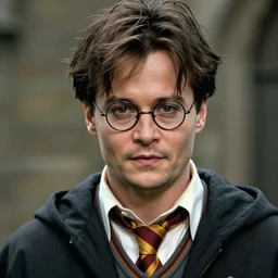 Film Still of a Younger Adult Johnny Depp playing Young Adult Voldemort in Harry Potter, Film Still, realistic, hyperrealistic, very realistic, very very realistic, highly detailed, very detailed, extremely detailed, detailed, detailed face, very detailed face, very detailed face, realism, HD Quality, 8k resolution, intricate details, body and head in frame, Real Life