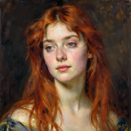 A Portrait of Elizabeth Fraser by Thomas Cooper Gotch, Pre Raphaelite, Art Nouveau