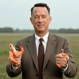 tom hanks as forrest gump has shrimps instead of hands, photorealistic, cgsociety, artstation