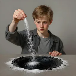 Portrait of Young Hugo Weaving by Greg Rutkowski throwing sugar into a black hole, Realistic Painting, very detailed, digital painting, trending on artstation, concept art, smooth, artstation HQ