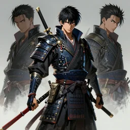 an epic concept art of an anime samurai by the artist Arthur Gimaldinov Rendering a cyberpunk samurai, full of details, by Evan Lee and Jason Nguyen , art book, trending on artstation