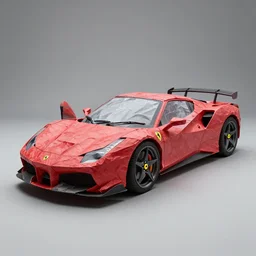 Ferrari made of tissue paper, tissue paper art, maya freelon
