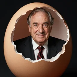 Rudy Giuliani in an eggshell photographed by Anne Geddes