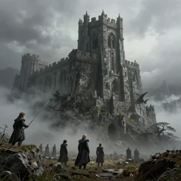 kingslanding, fleabottom, Game of Thrones, foggy atmosphere, volumetric lighting, fantasy artwork, very beautiful scenery, very realistic painting effect, hd, hdr, cinematic 4k wallpaper, 8k, ultra detailed, high resolution, artstation