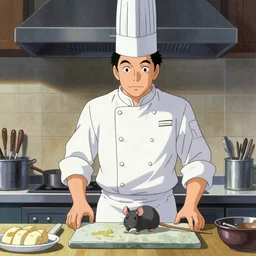 master chef rat, artwork by Satoshi Kon and Yoshitaka Amano and Moebius