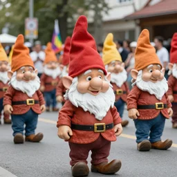 the pride gay parade of gnomes in Dushanbe, super detailed high resolution cinematic scene