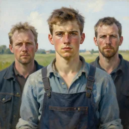portrait of a handsome young flanders farmer art by odd nerdrum and denys tsiperko and bogdan rezunenko, hyperrealism