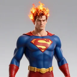 6 - armed superhero with fire coming out of his hair, hyper detailed, digital art, trending in artstation, cinematic lighting, studio quality, smooth render, unreal engine 5 rendered, octane rendered, art style by klimt and nixeu and ian sprigger and wlop and krenz cushart.