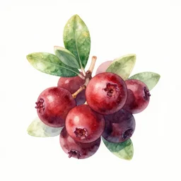 lingonberry plant, beautiful matte painting, watercolor