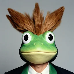 portrait of greninja - frog hybrid, head and shoulders shot, by annie leibovitz, portrait of a man, studio lighting