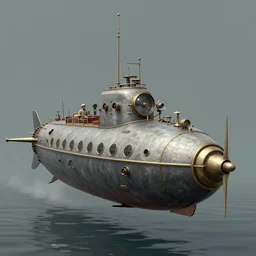 (((((1950s steampunk nautilus submarine . muted colors.))))) by Jean-Baptiste Monge !!!!!!!!!!!!!!!!!!!!!!!!!!!