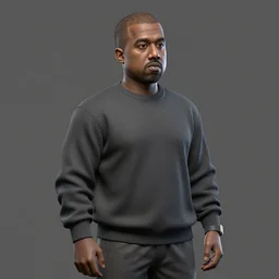 3 d model of kanye west, cinema 4 d render, ultra detailed, in the style of raf grassetti, 3 d character model