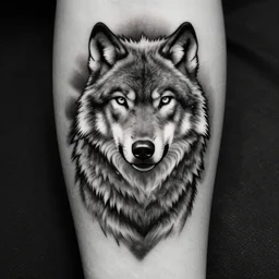 tattoo stencil. black and white vector, wolf