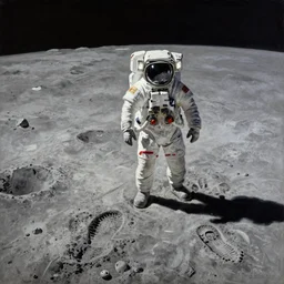 an oil painting of a lonely astronaut footprint on the surface on the moon, ultra realistic, true life, 8 k, masterpiece, cinematic, by leonid afremov, frank frazetta, greg rutkowski, christian macnevin, beeple, wlop, krenz cushart, epic character art, volumetric lighting
