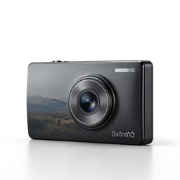 engraved car dashcam, professional product shot, isolated on a pure white background, centered, entire object in frame, sharp focus, soft studio lighting