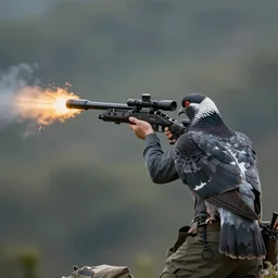a dove with a sniper ready to open fire.