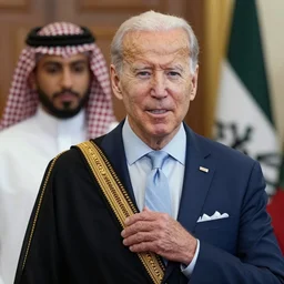 a photo of joe biden as a muslim sheikh from the middle east, ( ( ( ( ( ( ( ( grimacing ) ) ) ) ) ) ) ), portrait, ektachrome, closeup, f / 2. 8