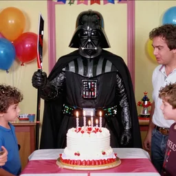 color video footage of the darth vader birthday party, 2 0 0 0's