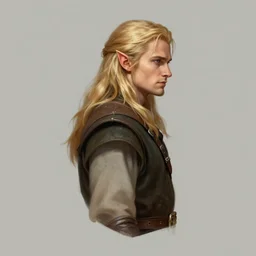 side profile centered painted portrait, legolas as an elf ranger, blonde hair, arrogant, d & d, gloomhaven, matte painting concept art, art nouveau, beautifully backlit, swirly vibrant color lines, fantastically gaudy, aesthetic octane render, 8 k hd resolution, by ilya kuvshinov and cushart krentz and gilleard james
