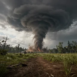 a tornado on the ground, beautiful, unreal engine 5