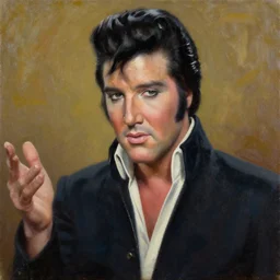 elvis presley starring as jerry seinfeld on seinfeld, oil on canvas, intricate, portrait, 8 k highly professionally detailed, hdr, cgsociety