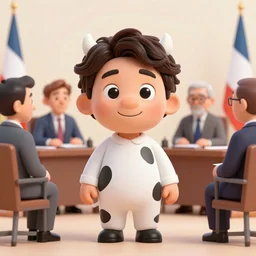justin trudeau. he is an animated cow patty. world leaders meeting,