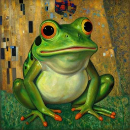 pepe the frog in portrait of adele bloch - bauer i by gustav klimt