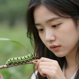 caterpillar attacks korean woman
