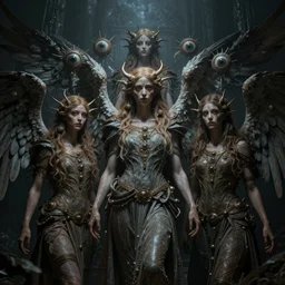 biblical accurate angels full of eyes, photorealistic, concept art, eldritch, 8K, concept art, DSLR, filmic, HDR, Unreal Engine, volumetric lighting, Dark art