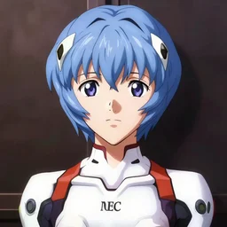 Rei Ayanami from Neon Genesis Evangelion, live action, portrait shot,