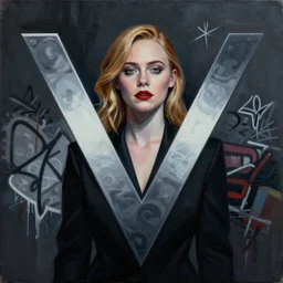Elle Fanning in V for Vendetta picture by Sachin Teng, asymmetrical, dark vibes, Realistic Painting , Organic painting, Matte Painting, geometric shapes, hard edges, graffiti, street art:2 by Sachin Teng:4