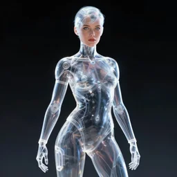 transparent female android, by MARVEL comics and Sandra Chevrier