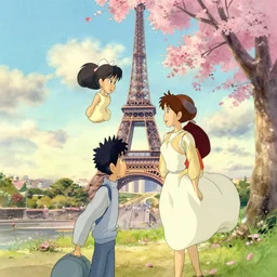 wholesome animation key shot, paris in the springtime, studio ghibli, pixar and disney animation, sharp, disney concept art watercolor illustration by mandy jurgens and alphonse mucha and alena aenami, pastel color palette, dramatic lighting