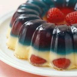 1970's cookbook color photograph of jello cake ambrosia detail high detail