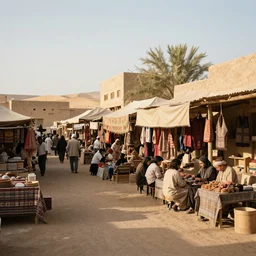 quiet marketplace in a desert town