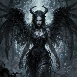 hyper detailed masterpiece, underworld angel jean giraud digital art painting darkwave goth aesthetic, creepy, psychedelic, artgerm, donato giancola, tom bagshaw