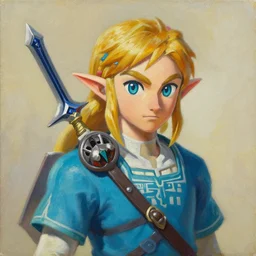 portrait of an iron knuckle from zelda. oil on canvas by lead character artist takayuki satou