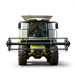 baroque combine harvester, photorealistic, isolated on a pure white background, centered, entire object in frame, sharp focus, soft studio lighting