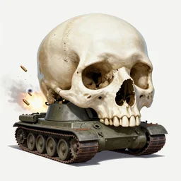 skull, eyeball, impact, detonation, bullets, panzer tank, art by pushead and geof darrow