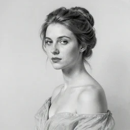 a portrait of an elegant lady, grisaille